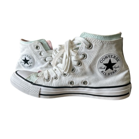 Converse All Star Shoes Sneakers White Pink Green Women's‎ 7  Mens 5  167426F - Picture 4 of 7
